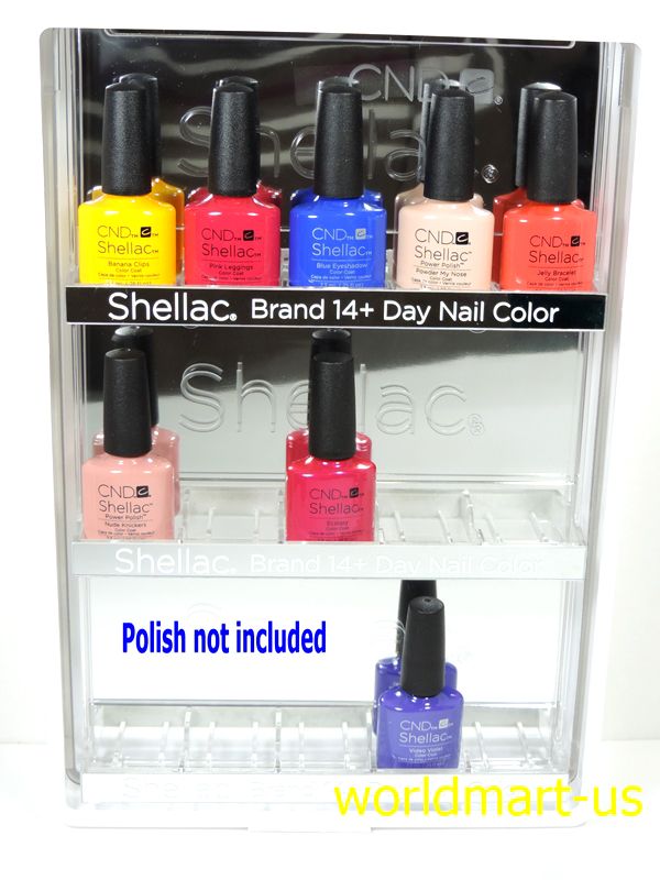 CND Nail Polish Wall White Rack w/Back Mirror SALON Display Hold 15 CND