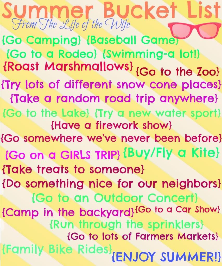 summer bucket list