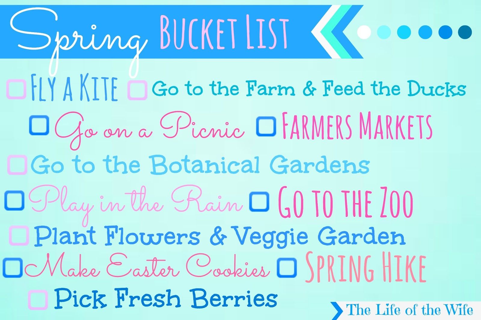 spring bucket list