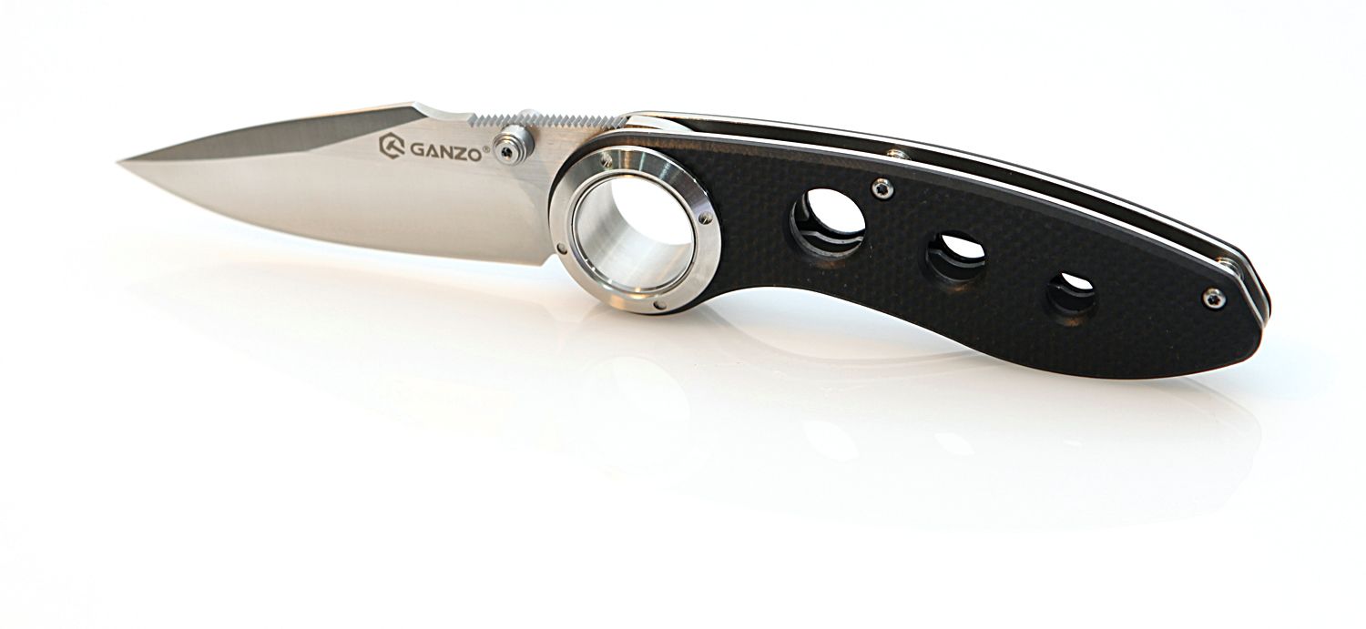 GANZO G708 Finger Hole Fiber Glass Handle Folding Tactical Survival