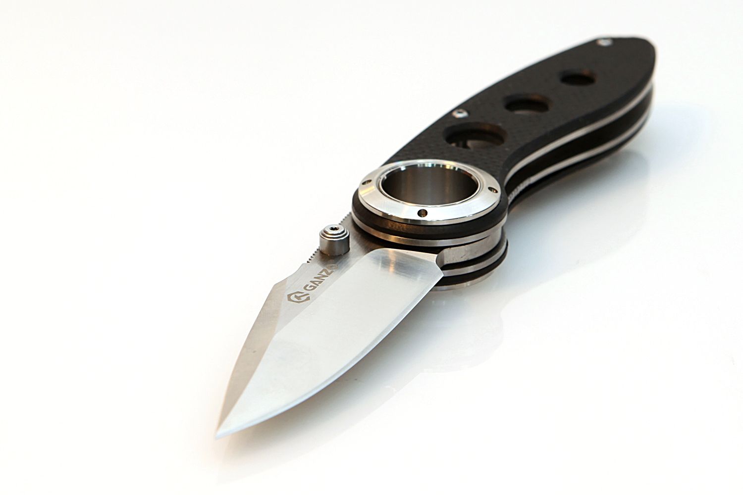 GANZO G708 Finger Hole Fiber Glass Handle Folding Tactical Survival