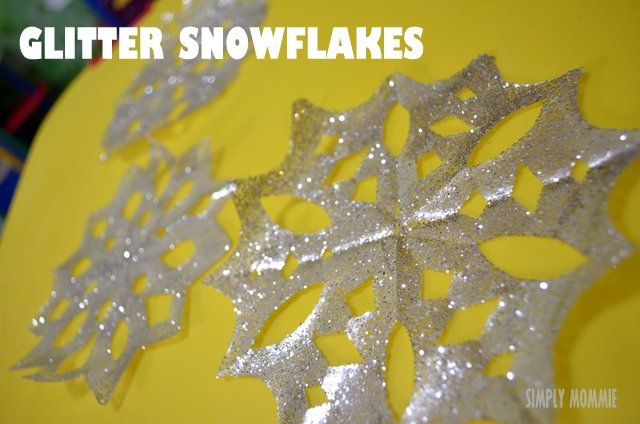 Glitter snowflakes craft