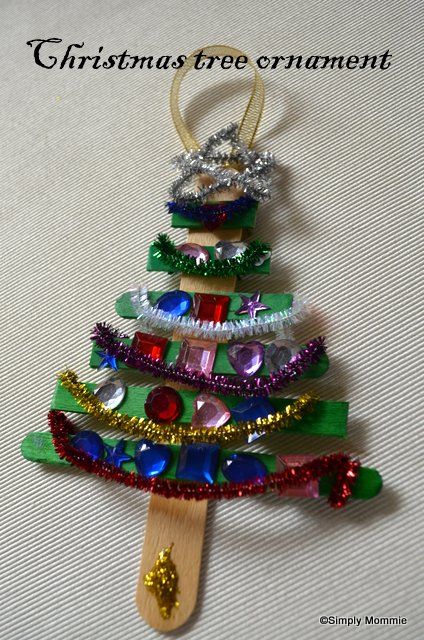 craft stick Christmas tree ornament