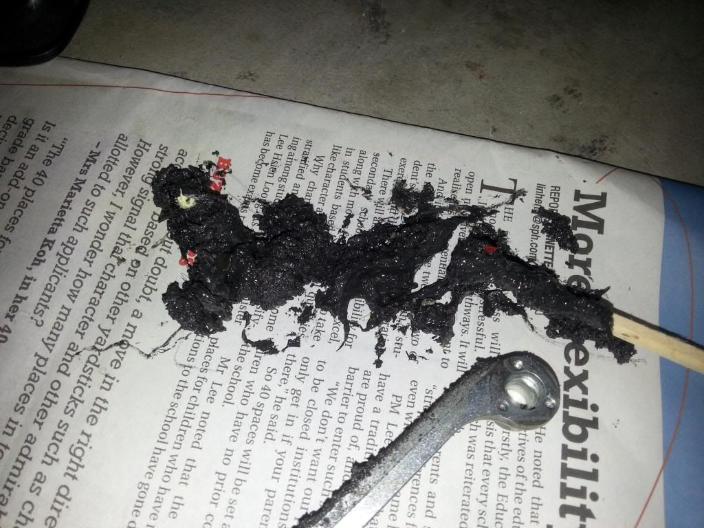 The amount of slump removed. Best to open up and clear off the slump every  6 months so the slump built-up will not affect the chain movement.