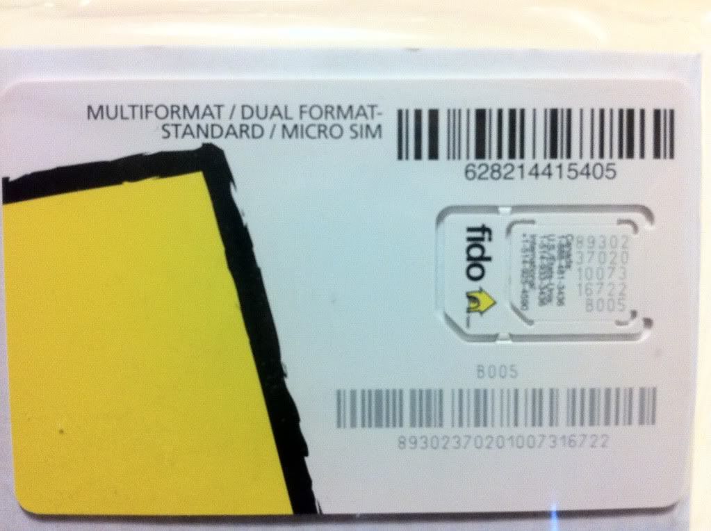 11 Brand New Fido Multiformat/Dual Format SIM Card (STANDARD/MICRO) for
