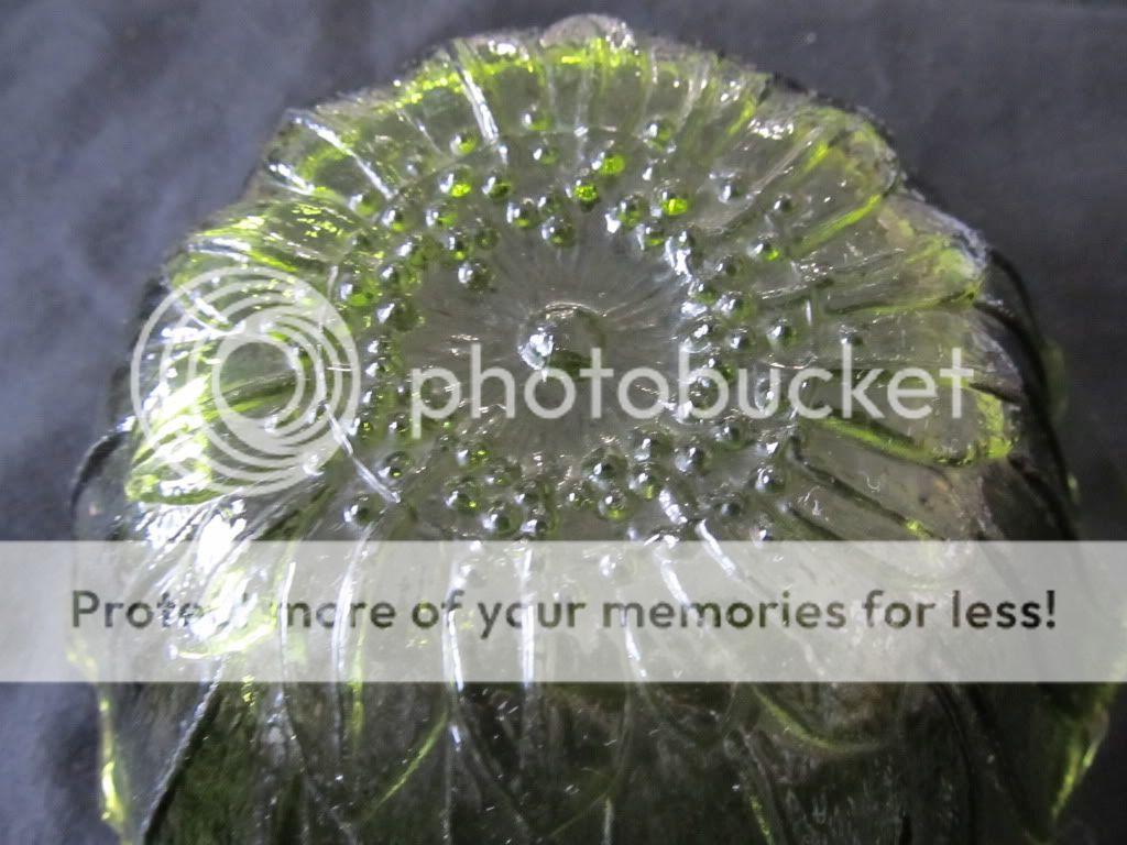 VINTAGE DEPRESSION GREEN GLASS BLOOMING FLOWER DISH  