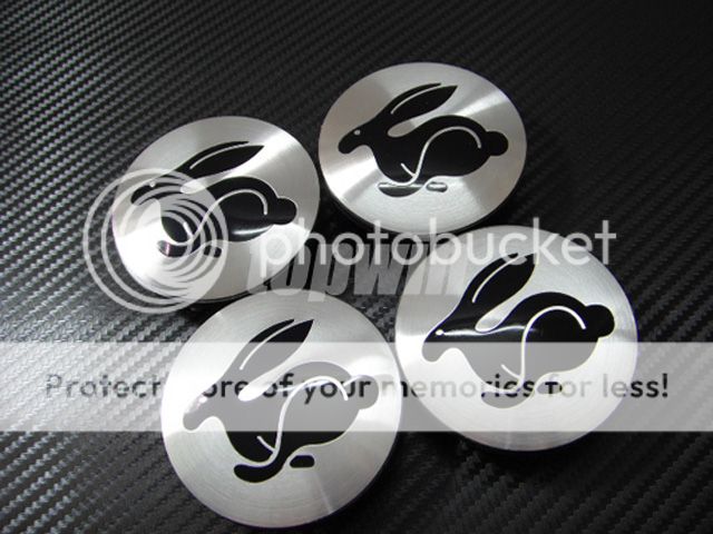4 x Rabbit 65mm Wheel Center Caps for VW GTI Golf Jetta Polo Bora Bettle Etc